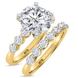 Photo of Oxley 4 ct tw. Lab Grown Diamond Round Solitaire Bridal Set 14K Yellow Gold [BR1405Y-L295]