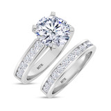 Photo of Lesha 4 1/4 ct tw. Lab Grown Diamond Round Solitaire Bridal Set 10K White Gold [BR1416W-L295]