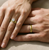 Photo of Azareel 2 ct tw. Lab Grown Diamond Round Solitaire Trio Set 14K Yellow Gold [BT1413Y-L195]