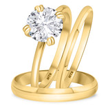 Photo of Azareel 2 ct tw. Lab Grown Diamond Round Solitaire Trio Set 14K Yellow Gold [BT1413Y-L195]