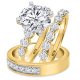 Photo of Oxley 4 5/8 ct tw. Lab Grown Diamond Round Solitaire Trio Set 10K Yellow Gold [BT1405Y-L295]