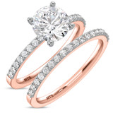 Photo of Keanu 2 1/2 ct tw. Lab Grown Diamond Round Solitaire Bridal Set 14K Rose Gold [BR1410R-L195]