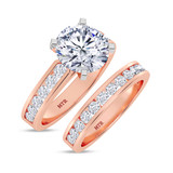 Photo of Lesha 4 1/4 ct tw. Lab Grown Diamond Round Solitaire Bridal Set 10K Rose Gold [BR1416R-L295]