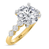 Photo of Oxley 4 ct tw. Lab Grown Diamond Round Solitaire Bridal Set 10K Yellow Gold [BT1405YE-L295]