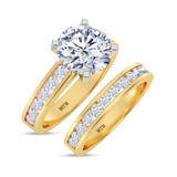 Photo of Lesha 4 1/4 ct tw. Lab Grown Diamond Round Solitaire Bridal Set 10K Yellow Gold [BR1416Y-L295]