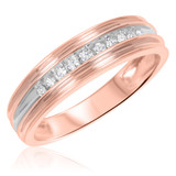 Photo of Braylin 1/5 ct tw. Diamond Same Sex Ladies Band Set 10K Rose Gold [BT502RL]