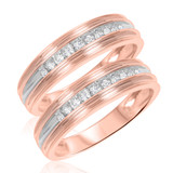 Photo of Braylin 1/5 ct tw. Diamond Same Sex Ladies Band Set 10K Rose Gold [WL502R]