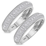 Photo of Ember 1 1/2 ct tw. Diamond Same Sex Mens Band Set 10K White Gold [WM273W]