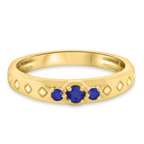 Photo of Azaleia 1/4 Carat T.W. Sapphire and Diamond Matching Wedding Band Set 10K Yellow Gold [BT876YM]