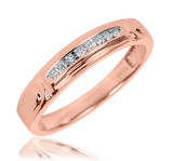 Photo of Willow 1/10 ct tw. Diamond Same Sex Ladies Band Set 10K Rose Gold [BT504RL]