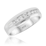 Photo of Aleksy 1 ct tw. Diamond Same Sex Mens Band Set 14K White Gold [BT932WM]