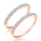 Photo of Luna 3/4 ct tw. Diamond Same Sex Ladies Band Set 10K Rose Gold [WL535R]