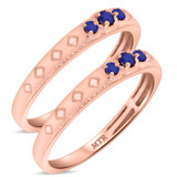 Photo of Azaleia 1/5 Carat T.W. Sapphire and Diamond Same Sex Ladies Band Set 14K Rose Gold [WL876R]