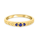 Photo of Azaleia 1/5 CT. T.W. Sapphire and Diamond Same Sex Ladies Band Set 10K Yellow Gold [BT876YL]