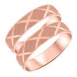 Photo of Carrie Same Sex Mens Band Set 14K Rose Gold [WM336R]