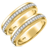 Photo of Melika 3/8 ct tw. Lab Grown Diamond Same Sex Mens Band Set 14K Yellow Gold [WM1408Y]