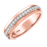 Photo of Melika 3/8 ct tw. Lab Grown Diamond Same Sex Mens Band Set 10K Rose Gold [BT1408RM]