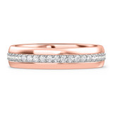 Photo of Melika 3/8 ct tw. Lab Grown Diamond Same Sex Mens Band Set 10K Rose Gold [BT1408RM]
