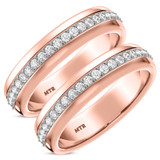 Photo of Melika 3/8 ct tw. Lab Grown Diamond Same Sex Mens Band Set 14K Rose Gold [WM1408R]