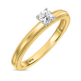 Photo of Katie 1/4 ct tw. Lab Grown Diamond Round Solitaire Bridal Set 14K Yellow Gold [BT1632YE-C000]