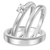 Photo of Katie 1/4 ct tw. Lab Grown Diamond Round Solitaire Trio Set 10K White Gold [BT1632W-C000]