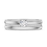Photo of Katie 1/4 ct tw. Lab Grown Diamond Round Solitaire Bridal Set 10K White Gold [BR1632W-C000]