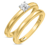 Photo of Katie 1/4 ct tw. Lab Grown Diamond Round Solitaire Bridal Set 10K Yellow Gold [BR1632Y-C000]