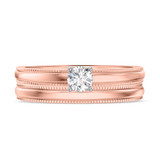 Photo of Katie 1/4 ct tw. Lab Grown Diamond Round Solitaire Bridal Set 10K Rose Gold [BR1632R-C000]