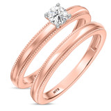 Photo of Katie 1/4 ct tw. Lab Grown Diamond Round Solitaire Bridal Set 10K Rose Gold [BR1632R-C000]
