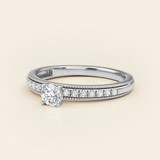 Photo of Clover 5/8 ct tw. Lab Grown Diamond Round Solitaire Engagement Ring 14K White Gold [BT1635WE-C000]