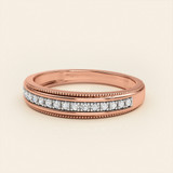 Photo of Clover 1/5 ct tw. Lab Grown Diamonds Mens Band 10K Rose Gold [BT1635RM]