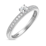 Photo of Clover 3/4 ct tw. Lab Grown Diamond Round Solitaire Bridal Set 14K White Gold [BT1635WE-C000]