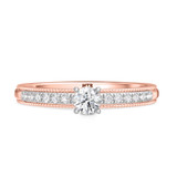 Photo of Clover 3/4 ct tw. Lab Grown Diamond Round Solitaire Bridal Set 14K Rose Gold [BT1635RE-C000]