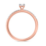 Photo of Clover 3/4 ct tw. Lab Grown Diamond Round Solitaire Bridal Set 14K Rose Gold [BT1635RE-C000]
