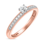 Photo of Clover 5/8 ct tw. Lab Grown Diamond Round Solitaire Engagement Ring 10K Rose Gold [BT1635RE-C000]