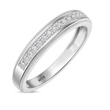 Photo of Clover 1/5 ct tw. Lab Grown Diamonds Mens Band 14K White Gold [BT1635WM]