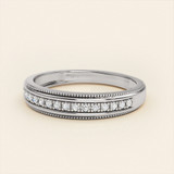 Photo of Clover 1/5 ct tw. Lab Grown Diamonds Mens Band 14K White Gold [BT1635WM]