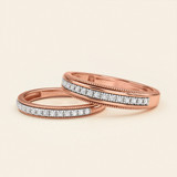 Photo of Clover 1/3 ct tw. Lab Grown Diamond Wedding Band Set 14K Rose Gold [WB1635R]
