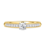 Photo of Clover 3/4 ct tw. Lab Grown Diamond Round Solitaire Bridal Set 10K Yellow Gold [BT1635YE-C000]