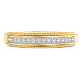 Photo of Clover 1/3 ct tw. Lab Grown Diamond Wedding Band Set 10K Yellow Gold [BT1635YM]