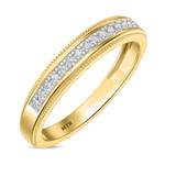 Photo of Clover 1/3 ct tw. Lab Grown Diamond Wedding Band Set 10K Yellow Gold [BT1635YM]