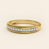 Photo of Clover 3/8 ct tw. Lab Grown Diamond Same Sex Mens Band Set 10K Yellow Gold [BT1635YM]