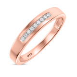Photo of Elly 1/10 ct tw. Lab Grown Diamond Wedding Band Set 14K Rose Gold [BT1633RM]