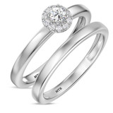 Photo of Elly 1/4 ct tw. Lab Grown Diamond Round Solitaire Bridal Set 10K White Gold [BR1633W-C000]