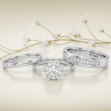 Photo of Elly 1/3 ct tw. Lab Grown Diamond Round Solitaire Trio Set 10K White Gold [BT1633W-C000]
