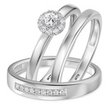 Photo of Elly 1/3 ct tw. Lab Grown Diamond Round Solitaire Trio Set 10K White Gold [BT1633W-C000]