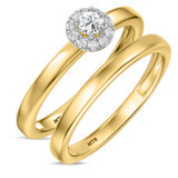 Photo of Elly 1/4 ct tw. Lab Grown Diamond Round Solitaire Bridal Set 10K Yellow Gold [BR1633Y-C000]