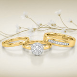 Photo of Elly 1/3 ct tw. Lab Grown Diamond Round Solitaire Trio Set 10K Yellow Gold [BT1633Y-C000]