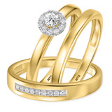 Photo of Elly 1/3 ct tw. Lab Grown Diamond Round Solitaire Trio Set 10K Yellow Gold [BT1633Y-C000]