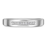 Photo of Elly 1/5 ct tw. Lab Grown Diamond Same Sex Mens Band Set 10K White Gold [BT1633WM]
